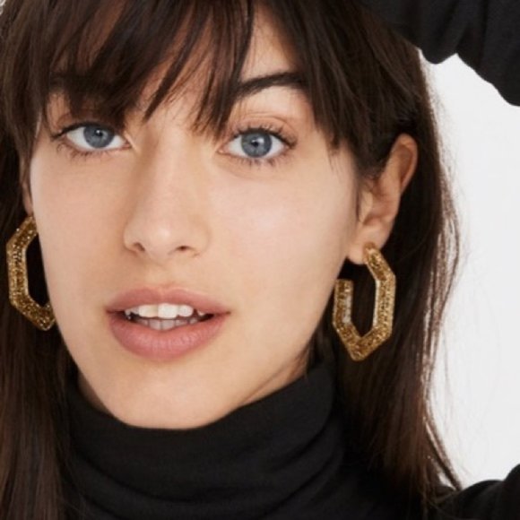 Madewell Oversized Geometric Hoop Earrings NWT
